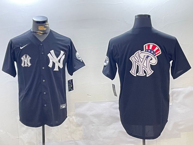 Men New York Yankees Blank Black Fashion Game Nike 2024 MLB Jersey style 12